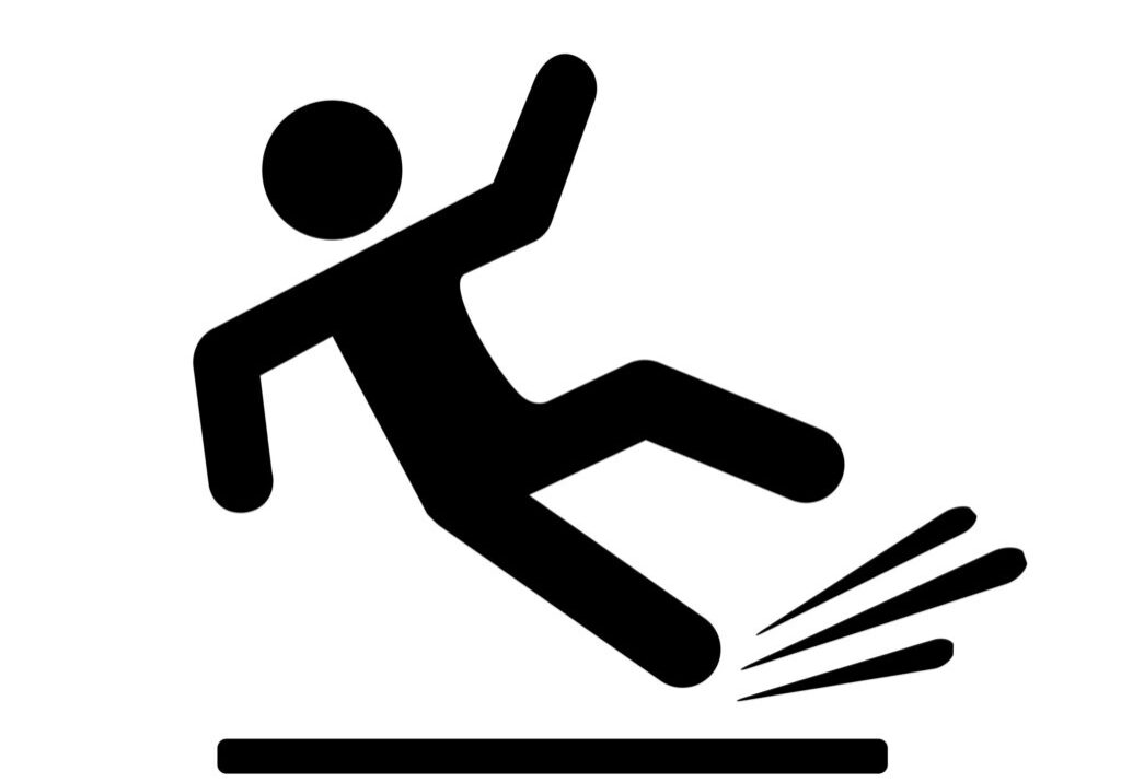 Falling person silhouette pictogram